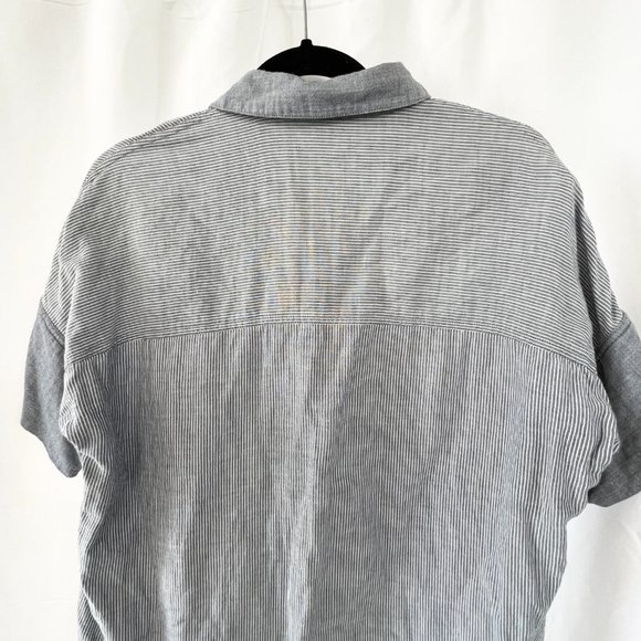 Madewell Navy Oversized Boxy Cotton Courier Shirt in Lilydale Stripe Sz XS - Picture 8 of 13